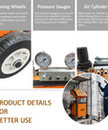 Industrial Grade High Pressure Polyurethane Foam Spray Machine With No Sweat Dual Pressure Gauges And Rapid 6.5KW Heating System For Wall Roof Insulation And Cold Storage Tank Foaming 110V, showcasing moving wheels and pressure gauges.