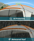 Screen House Tent 12x12 Feet Screen Room With Mesh Gazebos And Two Zipper Doors Ideal Camping Shelter showcasing UV protection and waterproof roof