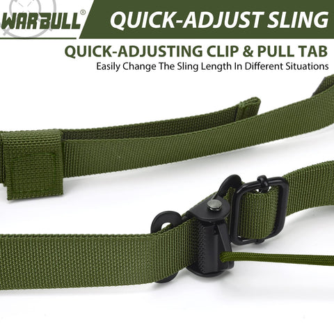 Quick Adjust 2 Point Rifle Sling With HK Hook Padded Shoulder Pad Hands Free Carry For Rifle Shotgun Crossbow Easy Quick Release Buckle