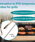 Pro Grade Precision RTD Temperature Probe Sensor For Z-Grill 700 Series Pellet Grills Replacement ZG-RTD-2 7-inch stainless steel probe