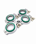 Heavy Duty Aluminum KF50 Wing Nut Clamp Set With Stainless Steel Wing Nut And Shaft, KF50 Centering Ring, And Viton FKM O-Ring - Four Sets, Corrosion-Resistant, High-Temp, Green O-Ring Kit