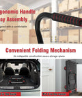 2 In 1 Silent TPR Wheels Hand Truck With Steel Wire Fence And Large Platform For Heavy Duty Hauling, Converts From Flat Cart To Caged Carrier, Easy Maneuver, Durable Steel Frame For Home, Shop, And Job Site. Folded cart in trunk and corner