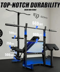 Olympic Weight Bench Set With Leg Extension And Leg Curl 9 In 1 Workout Bench with Preacher Curl Pad and Lat Pulldown in gym