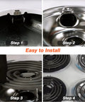 Installation steps for Electric Stove Burner Drip Pan Set Fits Frigidaire And Kenmore Electric Ranges With Locking Slots