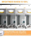 Super Versatile Dimmable Round Led Flush Mount Ceiling Light 15 Inch Fixture In Matte White With Gold Inside brightness range