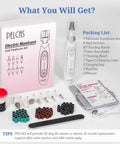 Pro Gear Electric Nail File Kit With Five Speed Settings And Bright Led Light, Includes Eight Drill Bits And Sixty Sanding Bands To Rapidly Strip Gel Polish, Knock Out Stubborn Calluses, And Drop Salon Grade Manicures Daily, packed with accessories.