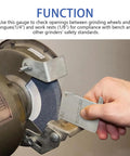 Solid Bench Grinder Safety Gauge With Dead Nuts Accurate Magnetic Holder And Portable Storage Box checking wheel clearance and alignment.