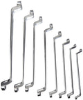 Double Ended Ring Wrenches Set With Offset Heads 8 Piece Chrome Alloy Steel Chrome Plated Spanner Kit With Anti Slip Drive
