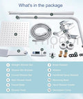 Rainfall Shower System Chrome With 8 Inch Square Shower Head Hand Spray Mixer Tap Tub Tap Wall Mount Bathroom Fixtures