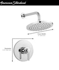 Studio S Shower Trim Kit With One Piece Ceramic Cartridge And Double Ceramic Pressure Balance, polished chrome, 8-inch head