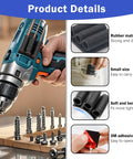 Four Pack Drill Bit Holder Tool Holster for Impact Drivers and Drills with adhesive and easy access design, showing product details.