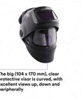Heavy Duty Welding Helmet With G5 01VC ADF And Adflo High Altitude PAPR with large curved protective visor for clear view