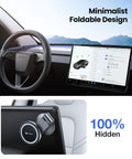 Tesla Phone Mount With Ultra Strong Magnet Power Foldable Hidden Car Holder for MagSafe, fits Model 3 and Y, shown installed.
