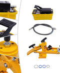 Workhorse Heavy Duty Tire Bead Breaker Kit With 70 MPa Hydraulic Foot Pump And 10000 PSI Capacity 10 Ton Bead Breaker Tool With Air Hose For Farm Equipment Tractors Buses Lawn Mowers And ATVs, yellow steel