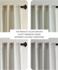 Boho Curtain Set With Faux Linen Texture 2 Panels Light Filtering Back Tab Drapes 84 Inches Long 52W By 84L in different lighting