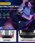 Person seated in Ergonomic Gaming Chair With Pocket Spring Cushion, using linkage armrests and reading, emphasizing comfort.