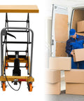 Heavy Duty Hydraulic Scissor Lift Table With Silent Electric Drive Built Like A Tank For Garage Crews Delivering 330 Lbs Of Easy Vertical Lift Up To 45 Inches High, front view showing lifting mechanism.