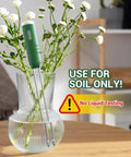 Four In One Soil Moisture Meter With Temperature Light And Time Readout For Indoor And Outdoor Plants Easy To Read Soil Tester For Gardeners And Home Growers Quick Moisture Light And Temperature Checks For Healthy Plants For Plant Nerds, green probe in glass vase