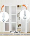 2 Pack Bi Fold Door Hardware Top Pivot And Guide Wheel Replacement Kit For N7266 Style Bi Fold Doors, Easy Install