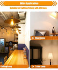 16 Pack Vintage LED Edison Bulbs 40W Equivalent Dimmable 4W Filament Bulbs 2200K Amber White ST19 E26 in various lamp fixtures