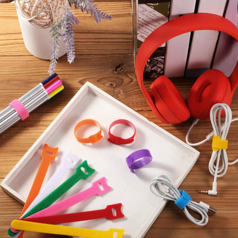 48 Piece Cable Labels And Ties Cord Organizer Kit For Home Office Electronics Colorful Writable Tags And Reusable Fastening Ties.