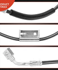 Beefy Front Passenger Side Brake Hydraulic Hose For Chevy And GMC Hummer Vehicles Fits Silverado And Sierra 1500 2500 3500 HD Classic Yukon XL 2500 Suburban 2500 Avalanche 2500 And H2 showing coil, bracket, and connector details.
