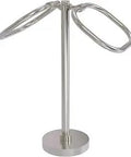 Two Ring Oval Guest Towel Holder Satin Nickel Finish, Solid Brass Construction With Heavy Base To Prevent Tipping