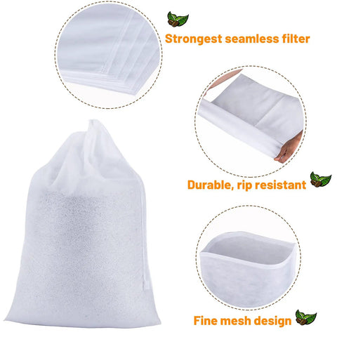 50 Pack Cold Brew Coffee Filters 20 By 20 Inch Commercial Filter Bags For Brewing Up To 5 Lbs Of Coffee Fits 5 Gallon Buckets No Fuss