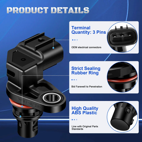 Two Camshaft Position Sensors Set For 2.0L Hyundai Elantra Elantra GT Kona Forte Soul Forte5 Seltos Replaces 39350 2E200 393502E200 Compatible With 2017 To 2023 Models Drop In Ready Easy Install High Quality Engine Sensor Kit For Car Maintenance, 3-pin ABS plastic sensor