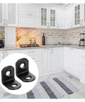 Heavy Duty Black Stainless Steel Corner Braces For Furniture And Shelving legit rock solid hardware in modern kitchen.