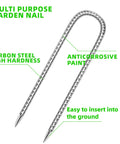 11 Pack 12 Inch Beefy Galvanized Steel Rebar Stakes U Shaped Ground Anchors Heavy Duty Anti Rust For Tents Fences Trampolines Landscaping