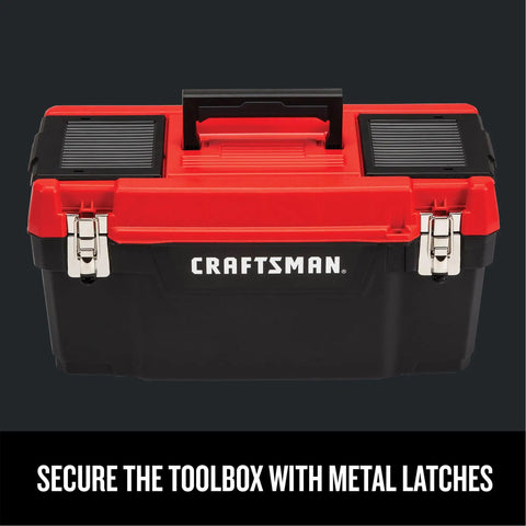 Heavy Duty Steel 20 Inch Lockable Tool Box With Super Slick Removable Tray And Sweet Small Parts Organizer For Secure Hardware Storage On Daily Shop Rig