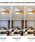 Low Profile Ceiling Fan With Lights And Remote 22 Inch Modern Reversible Multi Speed Flush Mount Ceiling Fan showcasing 3 LED colors