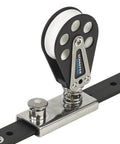 5 Series Beefy Block On 1 Inch T Track Slider With Aluminum Cheeks And Delrin Bearing Sheave 25mm Black For Heavy Duty Marine