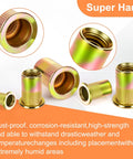 Beefed Up Metric Rivet Nut Assortment Kit 105 Pieces Stainless Steel Rivet Nuts M3 M4 M5 M6 M8 UNC Knurled Deep Threads