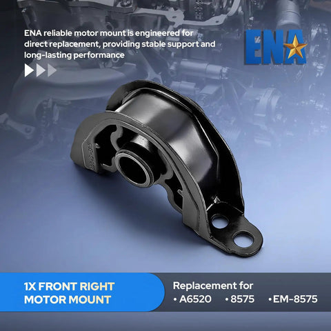 Premium Heavy Duty Five Piece Engine Motor And Transmission Mount Kit Straight Swap For Honda Civic 1996 Through 2000 1.6L L4 And Acura El Drop Dead Solid front right motor mount, durable design for direct replacement.
