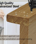 Straight Shooter 18 Gauge Brad Nails Assorted 1300 Count Galvanized Steel finishing nails used on wood with nail gun.