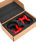 3/4 Inch D Ring Shackles 2 Pack Heavy Duty Tow Recovery Shackle With 7/8 Inch Screw Pin 9,500 Lbs Break Strength Ideal For Vehicle Recovery And Off Road Gear Red in packaging