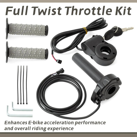 Full Twist Throttle Handlebar Kit For Ridstar Q20 Series E Bikes With Key Ignition Switch Compatible Q20 Pro H20 H26Pro Models Plug And Play Replacement Ride Ready No Mod Needed Durable Grips And Cable