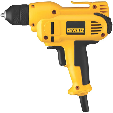 Workhorse Corded Drill With 8 Amp Power And Three Eighths Inch Chuck, Variable Speed Trigger, All Metal Ratcheting Keyless Chuck, Mid Handle Grip For Comfort, Zero To Two Thousand Five Hundred RPM For Drilling And Fastening