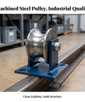 Heavy Duty Industrial Gate Rollers With Precision U Groove Track Wheels Built Tough To Handle Massive Loads And Guarantee Smooth Operation For Effortless Daily Use And Zero Sweat, Steel pulley on rail.