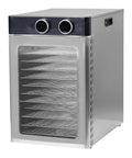 Kick Your Snack Game With This Badass Electric Food Dehydrator featuring twelve roomy trays in sleek stainless steel finish.