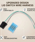 Upgrade Your Laundry Game With This Premium Washer Lid Switch Connector Wire Harness showing plastic plug and pre-crimped wires.