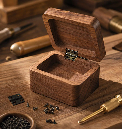 30 Pack 13x12mm Antique Bronze Mini Butt Hinges With Screws For Boxes And Crafty DIY Projects on wooden box