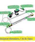INTSUPERMAI Acrylic Plastic Bender 23.6 Inch Manual PVC Strip Heater components labeled with water pump and heating tube.