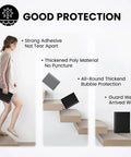 Black Bubble Mailers 6x10 Inch 100 Pack Padded Envelopes with bubble protection and thickened poly material shown on staircase.