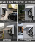 Universal Ev Charger Protective Cover Outdoor Weatherproof Electric Vehicle Charging Station Enclosure with angled top and rain cover.