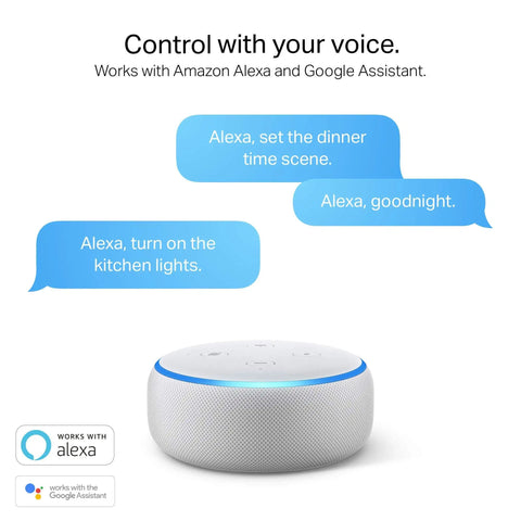 Voice control instructions for Color Changing A19 Led Bulb, 850 Lumens, Dimmable WiFi Light, Works With Alexa And Google Home.