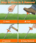 Heavy Duty 7 Inch Tent Stakes, 10 Pack Galvanized Steel Ground Anchors For Tents Canopies And Tarps, showing easy setup methods