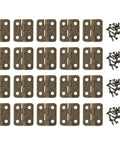 Mini Vintage Hinges Set With Screws, 20 Piece Bronze Pocket Flush Hinges For Gift Boxes, Dollhouses, Cabinets And Jewelry Boxes, 18 X 16 Mm, Easy DIY Install, Durable Metal Hinges For Small Woodworking Projects.